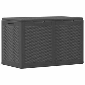 vidaXL Garden Storage Box 180L Black PP Rattan