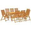 vidaXL 9 Piece Garden Dining Set 180x90x75 cm Solid Wood Acacia