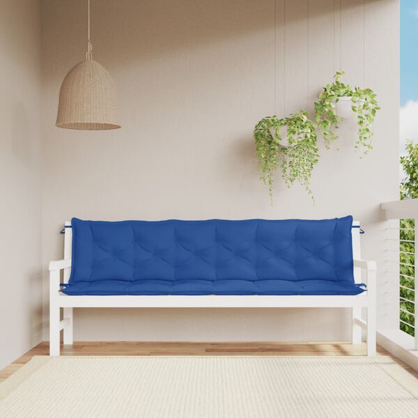 vidaXL Garden Bench Cushions 2pcs Blue 200x50x7cm Oxford Fabric