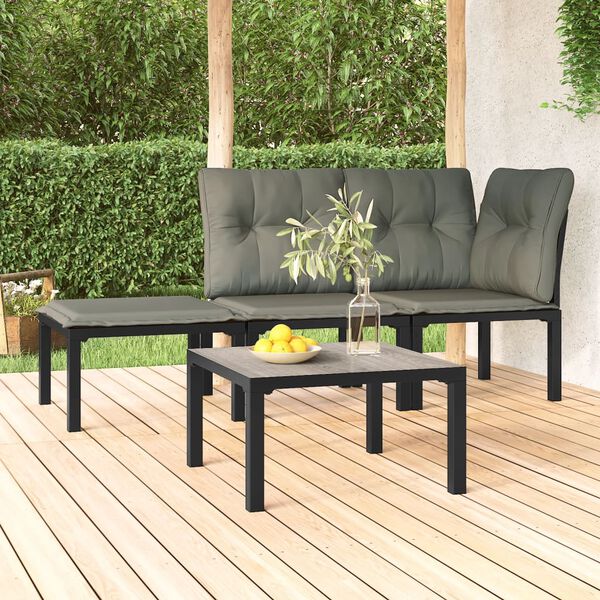 vidaXL Garden Coffee Table Grey 55x55x31 cm DPC and Steel