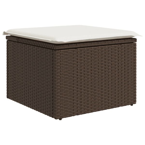 vidaXL 4 Piece Garden Sofa Set with Cushions Brown Poly Rattan