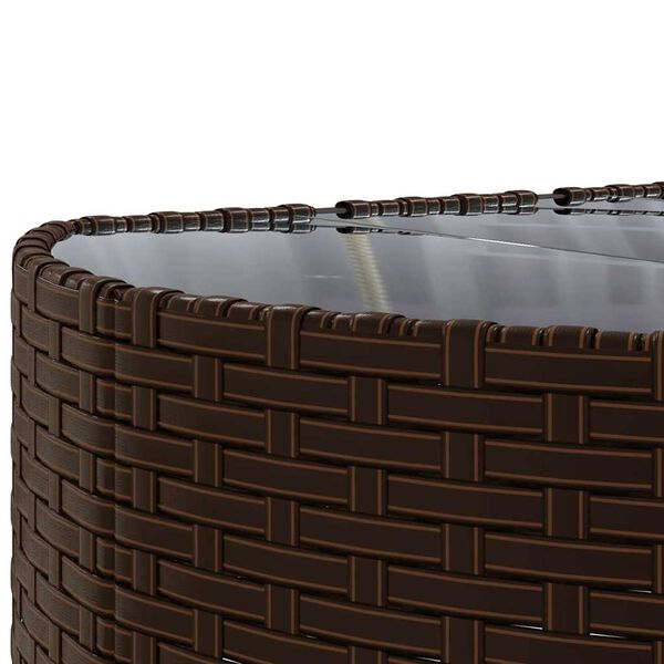 vidaXL 7 Piece Garden Sofa Set with Cushions Brown Poly Rattan