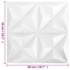 vidaXL 3D Wall Panels 12 pcs 50x50 cm Origami White 3 m²