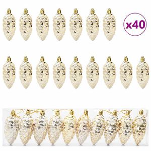 vidaXL Christmas Tree Decoration 40 pcs Gold