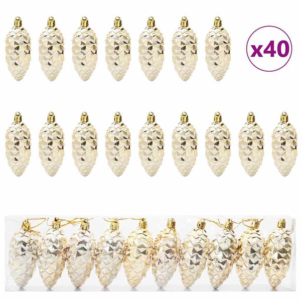 vidaXL Christmas Tree Decoration 40 pcs Gold