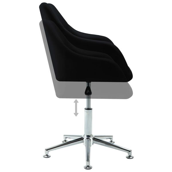 vidaXL Swivel Dining Chair Black Fabric