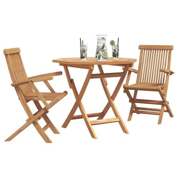 vidaXL 5 Piece Garden Dining Set Solid Teak Wood