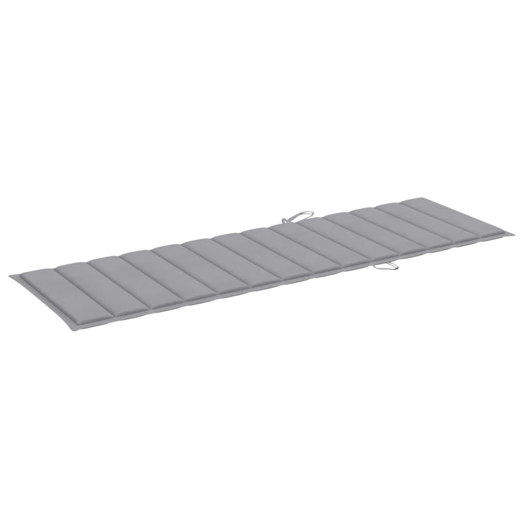 vidaXL Garden Sun Lounger with Cushion Solid Acacia Wood