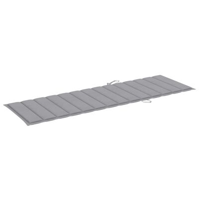 vidaXL Garden Sun Lounger with Cushion Solid Acacia Wood