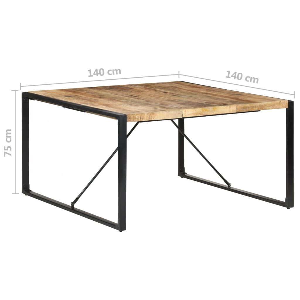 vidaXL Dining Table 140x140x75 cm Rough Mango Wood