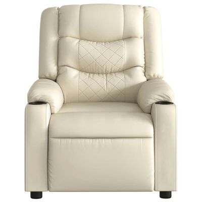 vidaXL Electric Massage Recliner Chair Cream Faux Leather