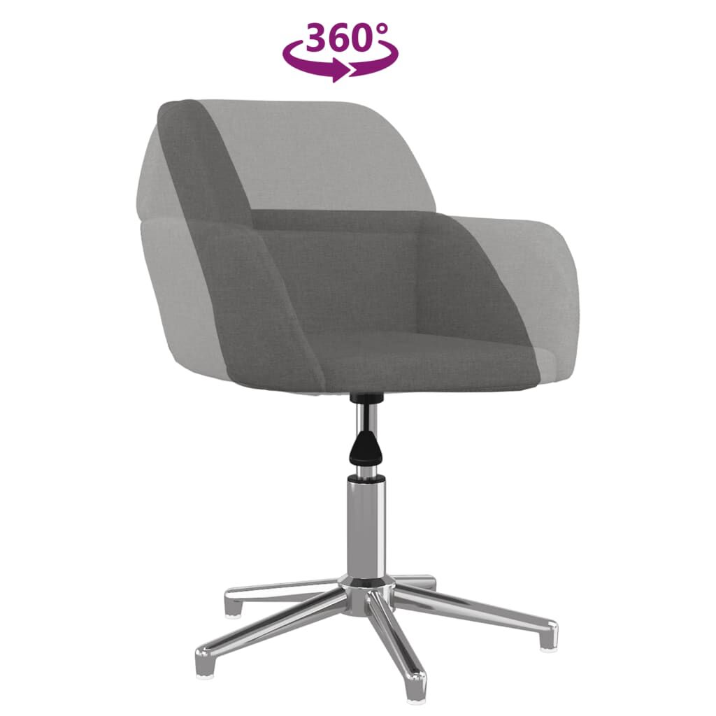 vidaXL Swivel Dining Chairs 2 pcs Light Grey Fabric