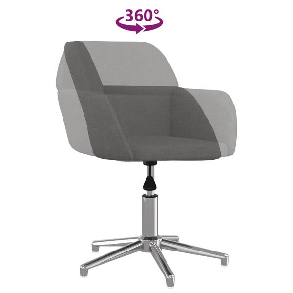 vidaXL Swivel Dining Chairs 2 pcs Light Grey Fabric
