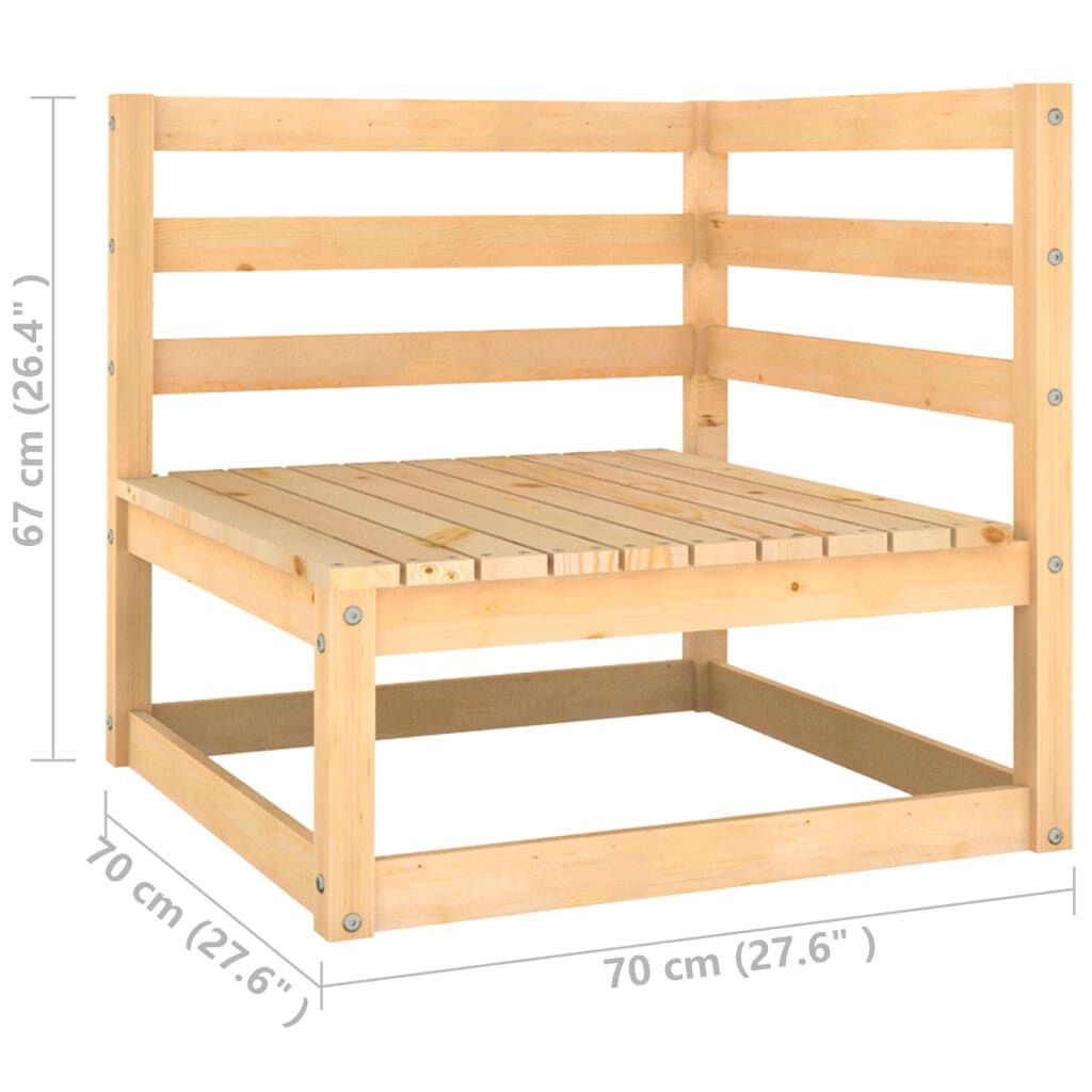 vidaXL 2 Piece Garden Lounge Set with Cushions Solid Pinewood