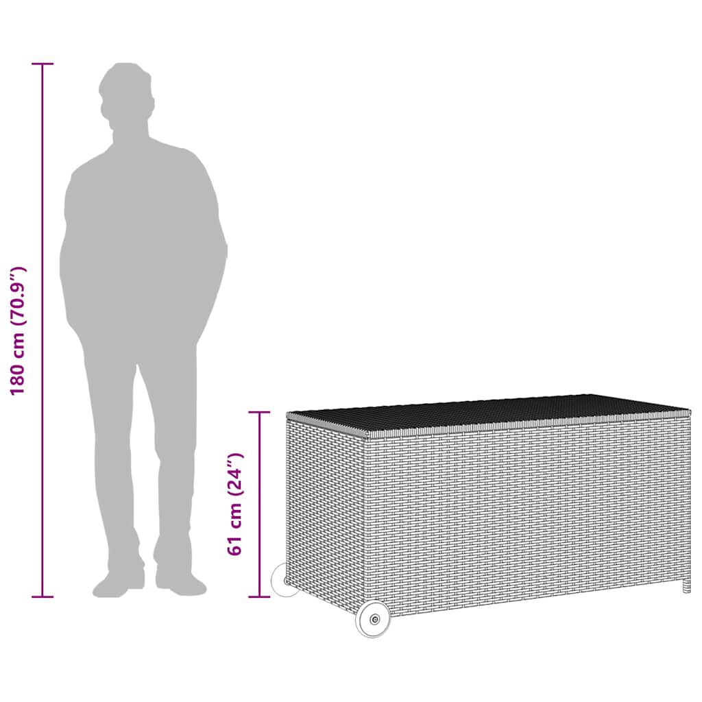 vidaXL Garden Storage Box Light Grey 120x65x61 cm Poly Rattan