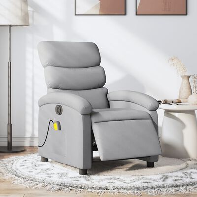 vidaXL Electric Massage Recliner Chair Light Grey Fabric