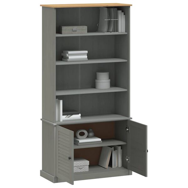 vidaXL Bookcase VIGO Grey 85x35x170 cm Solid Wood Pine