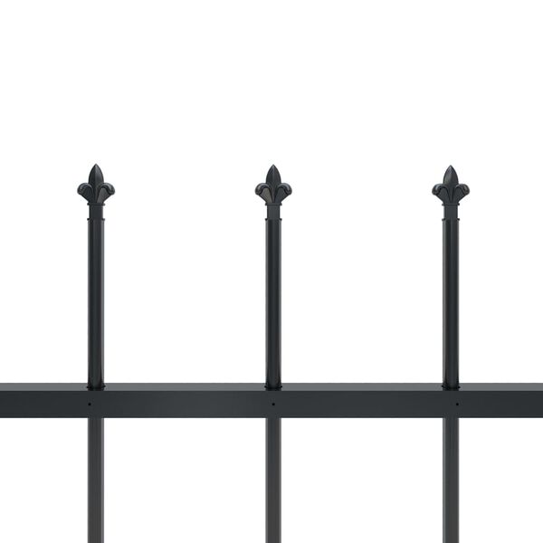 vidaXL Garden Fence with Spear Top Steel 1070x100 cm Black