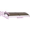 vidaXL Door Canopy Black 240x100 cm PC