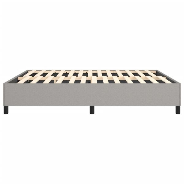 vidaXL Bed Frame without Mattress Light Grey King Fabric (US Only)
