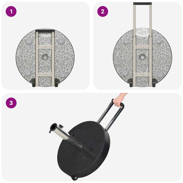 vidaXL Parasol Base Black 45 x 45 x 37.5 cm Granite
