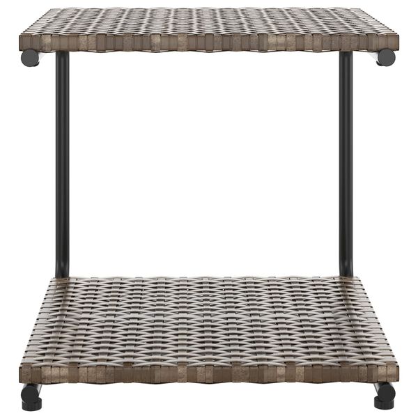 vidaXL 2-Person Garden Sun Bed with Cushions Poly Rattan Brown