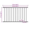 vidaXL Fence Panel Powder-coated Steel 1.7x1.17 m Black