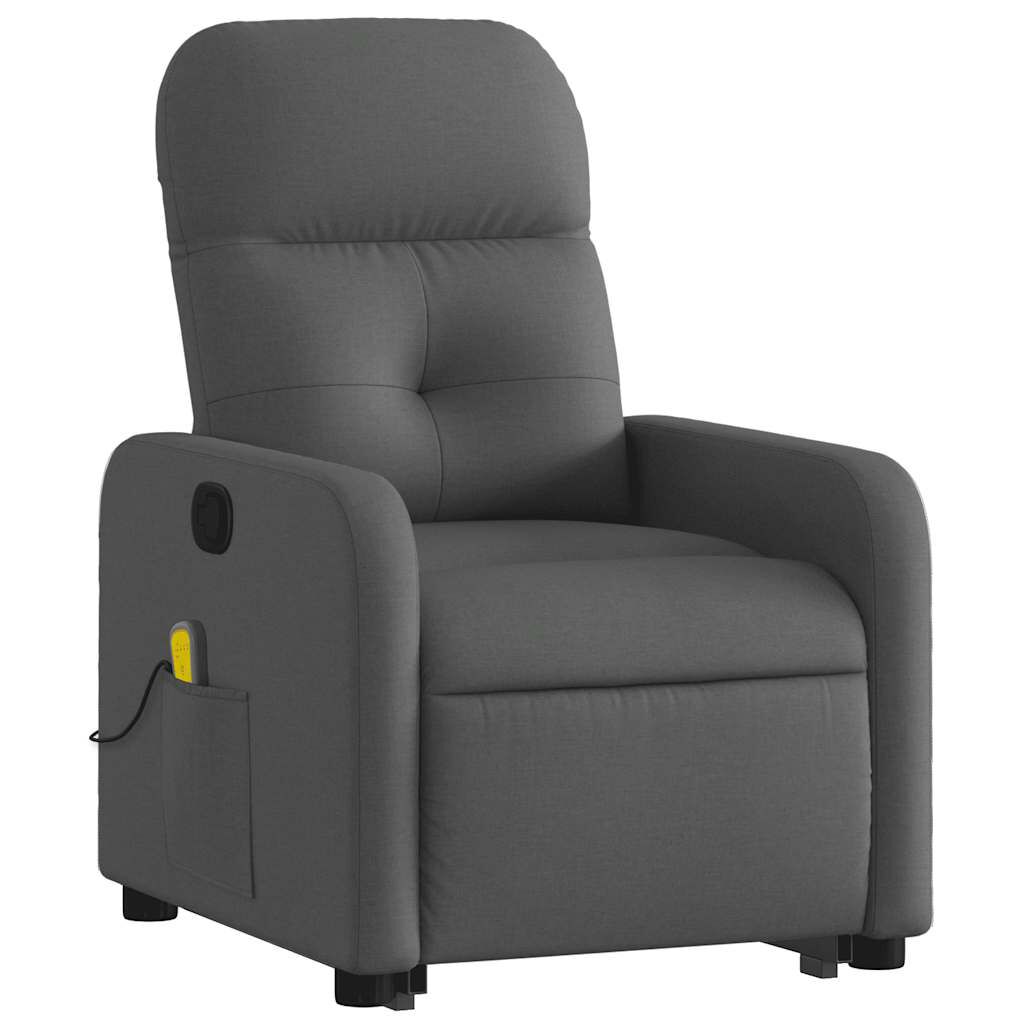 vidaXL Stand up Massage Recliner Chair Dark Grey Fabric