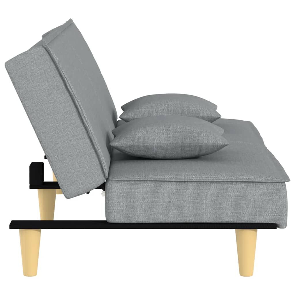 vidaXL Sofa Bed Light Grey Fabric