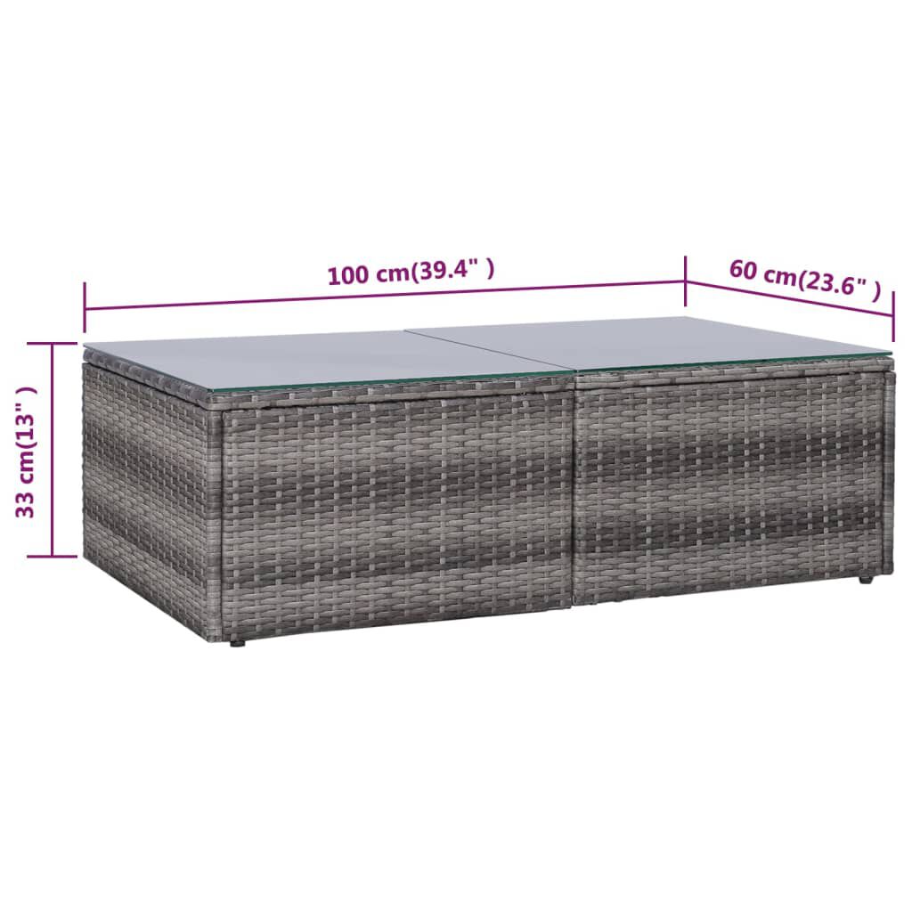 vidaXL 9 Piece Garden Lounge Set with Cushions Poly Rattan Grey