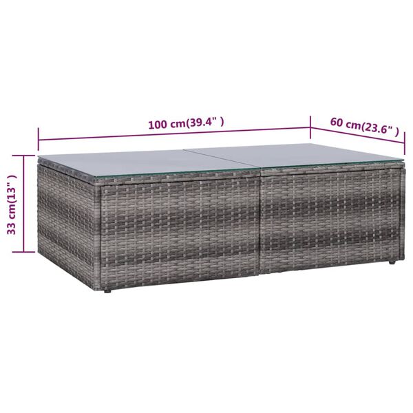 vidaXL 9 Piece Garden Lounge Set with Cushions Poly Rattan Grey