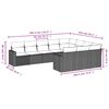 vidaXL 10 Piece Garden Sofa Set with Cushions Black Poly Rattan