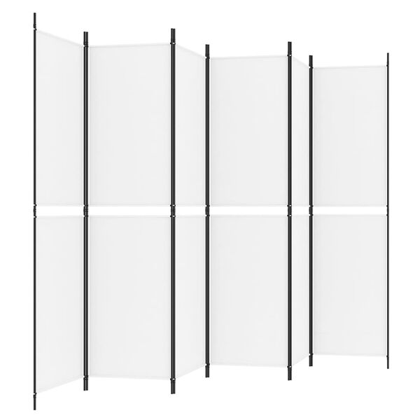 vidaXL 6-Panel Room Divider White 300x200 cm Fabric