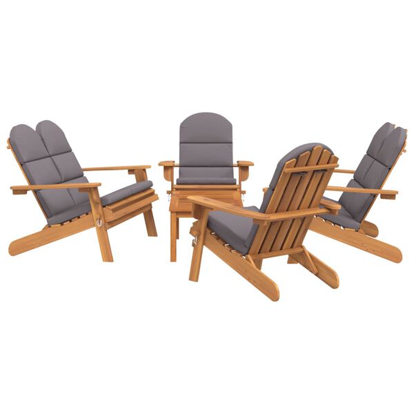 vidaXL 5 Piece Adirondack Garden Lounge Set Solid Wood Acacia