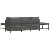 vidaXL 5 Piece Garden Sofa Set with Cushions Grey Poly Rattan
