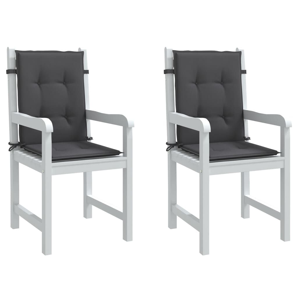 vidaXL Lowback Chair Cushions 2 pcs Melange Anthracite 100x50x4 cm Fabric