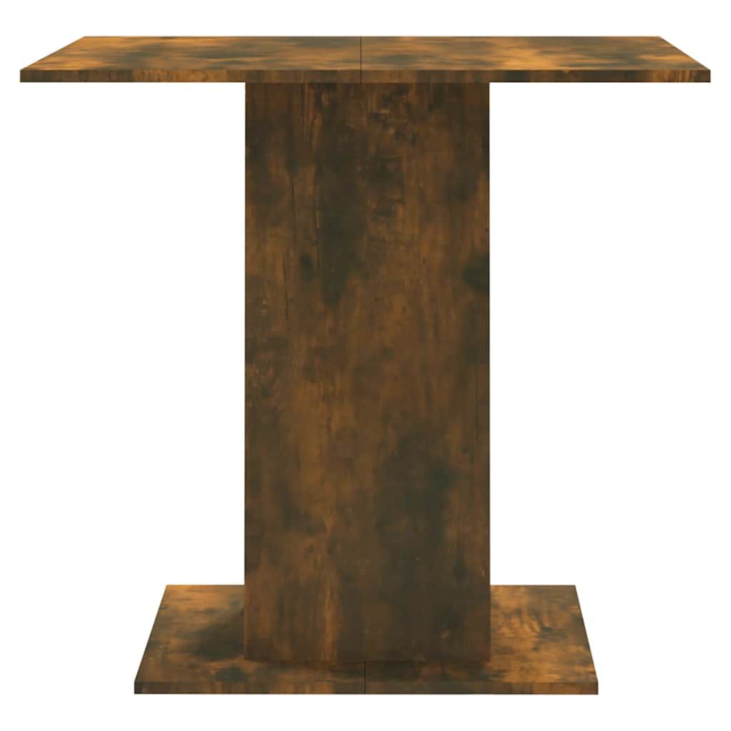 vidaXL Dining Table Smoked Oak 80x80x75 cm Engineered Wood