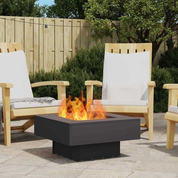 vidaXL Fire Pit Black 60 x 60 x 30 cm Cold-rolled steel