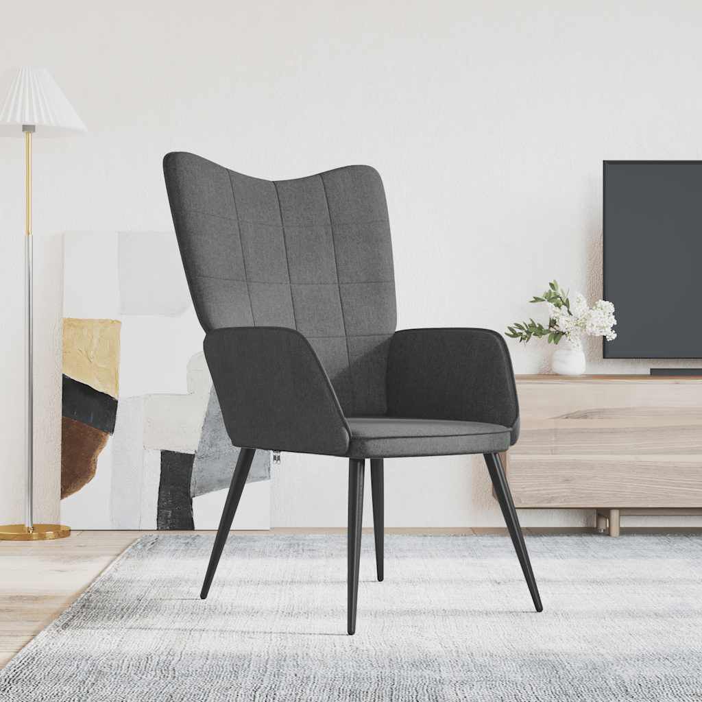 vidaXL Relaxing Chair Dark Grey Fabric