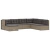 vidaXL 7 Piece Garden Lounge Set with Cushions Grey Poly Rattan