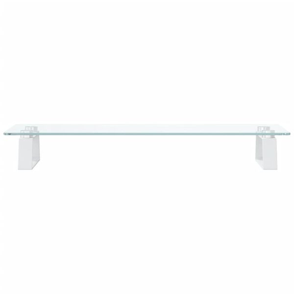 vidaXL Monitor Stand White 60x20x8 cm Tempered Glass and Metal