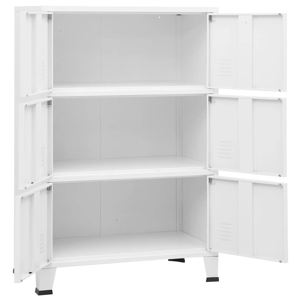 vidaXL Industrial Storage Chest White 75x40x115 cm Metal