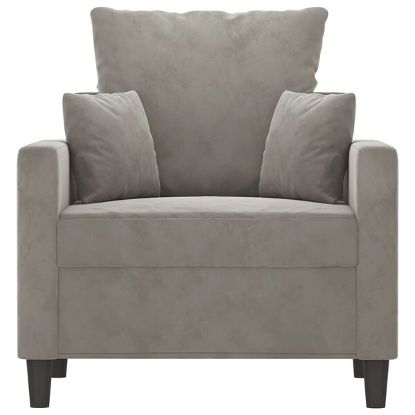 vidaXL Sofa Chair Light Grey 60 cm Velvet