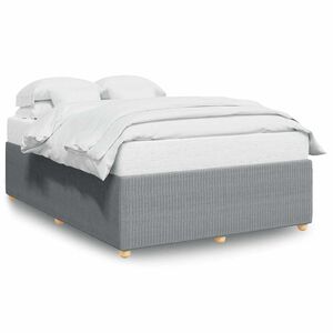 vidaXL Bed Frame without Mattress Light Grey Full Fabric