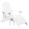 vidaXL Garden Adirondack Chairs 2 pcs with Footstools HDPE White