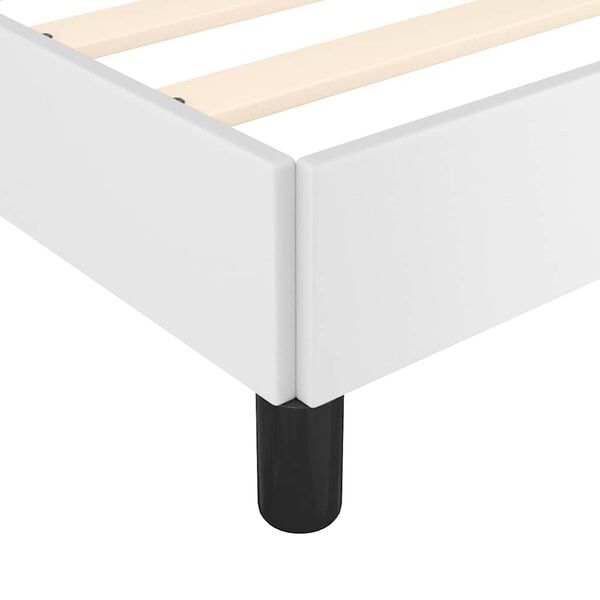 vidaXL Bed Frame without Mattress White Twin XL Faux Leather