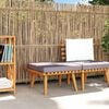 vidaXL Garden Footstool with Cushion 60x60x29 cm Solid Acacia Wood