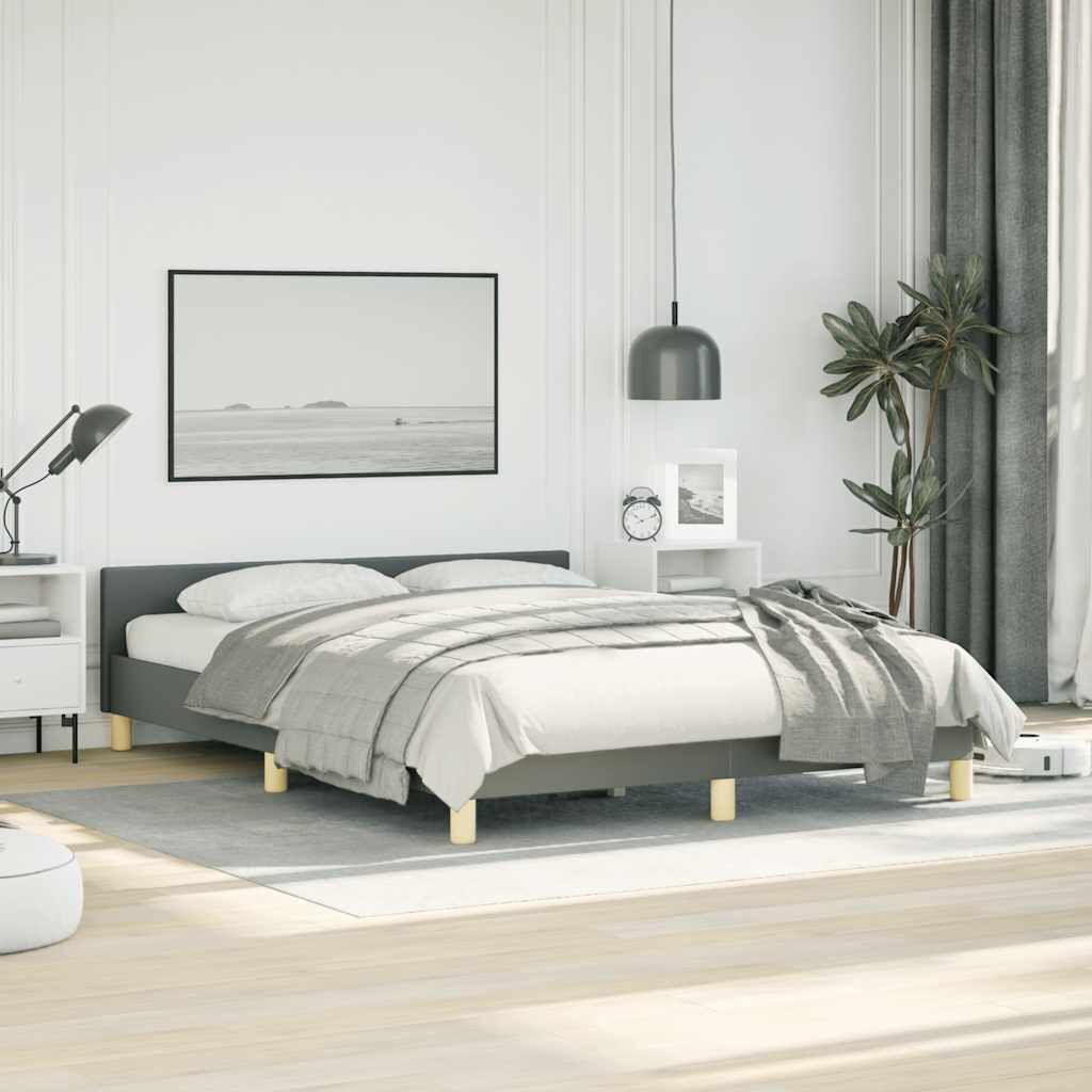 vidaXL Bed Frame without Mattress Dark Grey Double Fabric