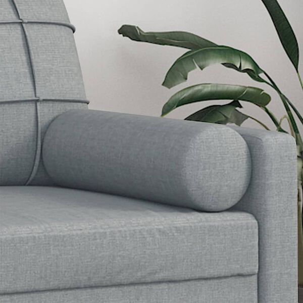 vidaXL Throw Pillows 2 pcs Light Grey Ø15x50 cm Fabric