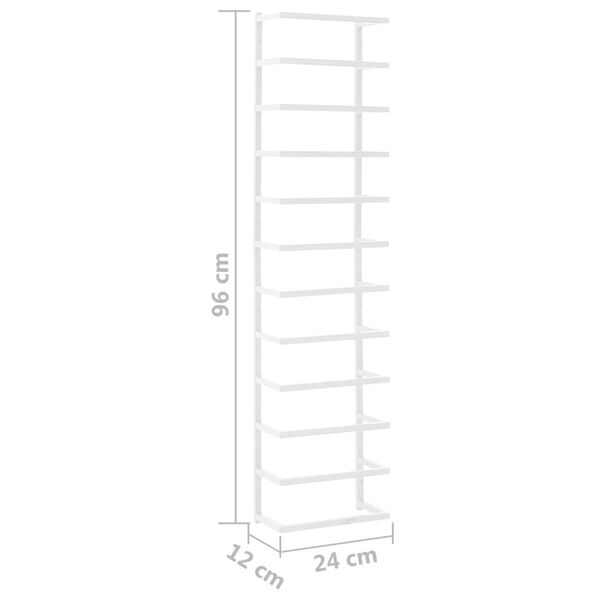 vidaXL Towel Rack White 24x12x96 cm Steel